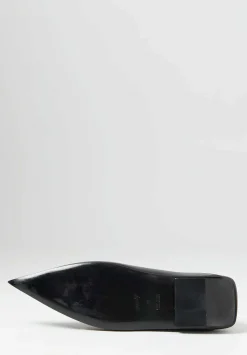 Marsèll Leather ''Ago'' Metal Capped Pointed Toe Ballerina Shoe In Black