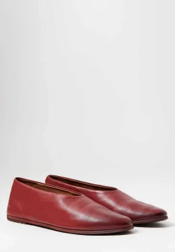 Marsèll Leather Coltellaccio Ballerina Flat In Sangue Red