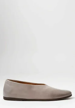 Marsèll Leather Coltellaccio Ballerina Flat In Argilla Grey