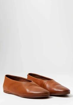 Marsèll Leather Coltellaccio Ballerina Flat In Caramello Brown