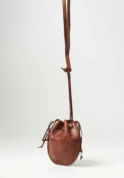 Campomaggi Leather Crossbody Bustina Bag In Cognac Brown