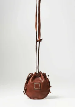 Campomaggi Leather Crossbody Bustina Bag In Cognac Brown