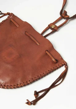 Campomaggi Leather Crossbody Bustina Bag In Cognac Brown