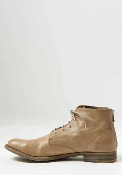 Officine Creative Lexikon Ignis T Leather Lace Up Bootie In Taupe Natural