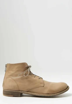 Officine Creative Lexikon Ignis T Leather Lace Up Bootie In Taupe Natural