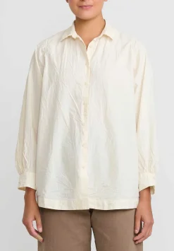Casey Casey Light Paper Cotton Atoll Shirt In Natural Cream
