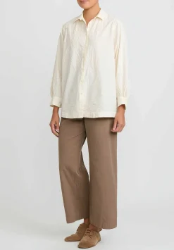 Casey Casey Light Paper Cotton Atoll Shirt In Natural Cream