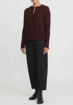Lainey Keogh Lightweight Cardigan In Claret Red