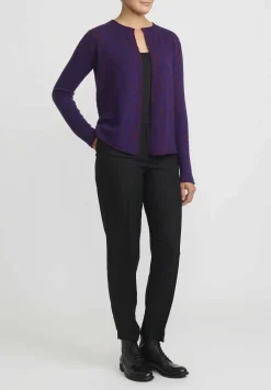 Lainey Keogh Lightweight Cardigan In Rust Purple