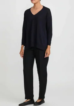 Antonelli Linen & Cotton Gates V-Neck Sweater In Black