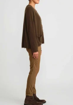 Rundholz Black Label Linen Cotton Stretch Skinny Pants In Bronze