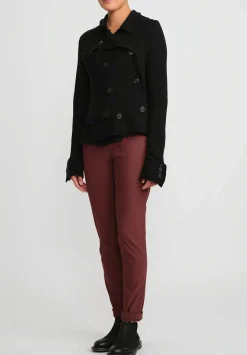 Rundholz Black Label Linen Cotton Stretch Skinny Pants In Red Wood