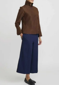 Sophie Hong Linen Culottes In Blue