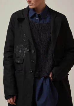 Umit Unal Linen Long Duster Jacket In Black