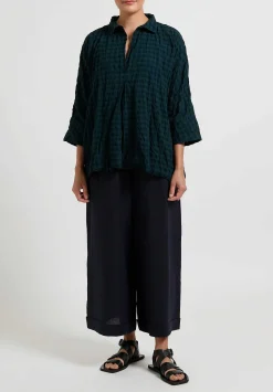Daniela Gregis Linen Pigiama Pants In Blu Navy
