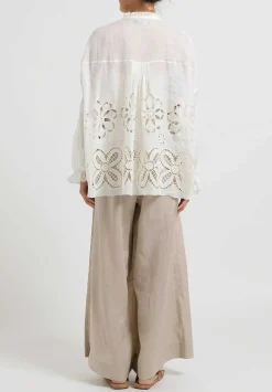 Biyan Linen Pleated High Waist ''Pham'' Pants In Natural