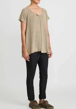 Rundholz Linen Silk Tapered Leg Pants In Black