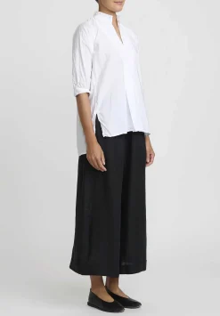 Daniela Gregis Linen Wide Leg Pigiama Pants In Nero Black