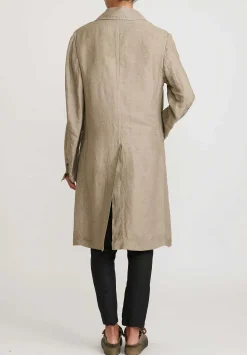 Rundholz Linen/Silk Lightweight Coat In Flint Tan