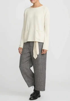 A Tentative Atelier Loro Piana Cashmere Loose Pocket Sweater In Off White