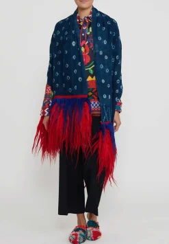 Rianna + Nina Mali Indigo Shawl With Moroccan Rug Fringe