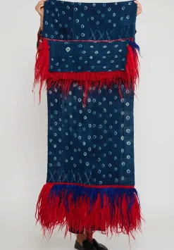 Rianna + Nina Mali Indigo Shawl With Moroccan Rug Fringe
