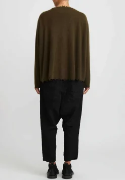 Rundholz Dip Merino Wool And Raccoon Hair V-Neck Cardigan In Khaki Brown