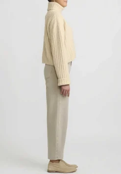 Lauren Manoogian Merino Wool Plush Rib Turtleneck Sweater In Alabaster White