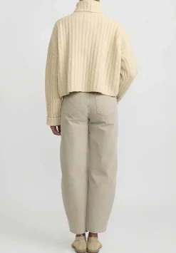 Lauren Manoogian Merino Wool Plush Rib Turtleneck Sweater In Alabaster White
