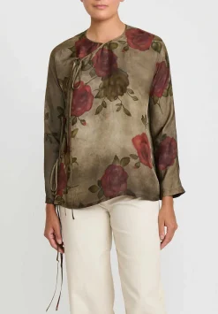 Uma Wang Moulay Thyme Top In Army Green & Red