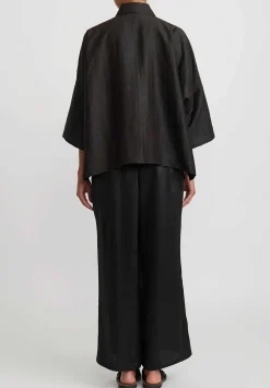 Noir Handmade Mud Silk Elvia Blouse In Black & Red