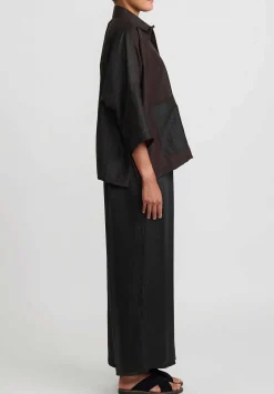 Noir Handmade Mud Silk Elvia Blouse In Black & Red