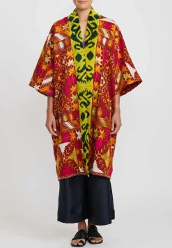 Rianna + Nina One-Of-A-Kind Indian Phulkari Coat With Uzbeck Trim
