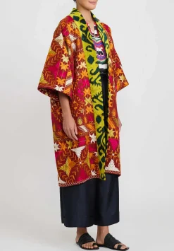 Rianna + Nina One-Of-A-Kind Indian Phulkari Coat With Uzbeck Trim