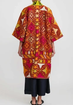 Rianna + Nina One-Of-A-Kind Indian Phulkari Coat With Uzbeck Trim