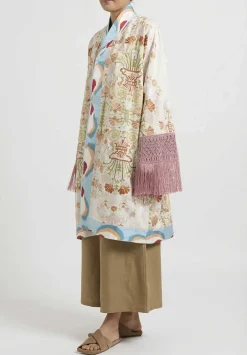 Rianna + Nina One-Of-A-Kind Silk Kimono With Macrame