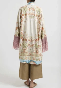 Rianna + Nina One-Of-A-Kind Silk Kimono With Macrame