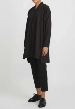 Jan-Jan Van Essche Organic Cotton & Hemp Long Shirt In Black