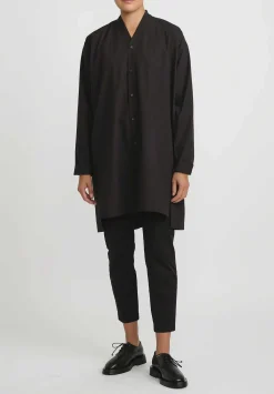Jan-Jan Van Essche Organic Cotton & Hemp Long Shirt In Black
