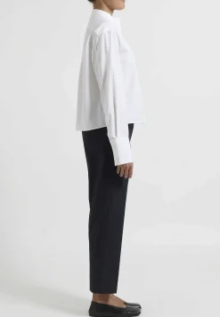 Jil Sander Organic Cotton Drawstring Pants In Navy Blue