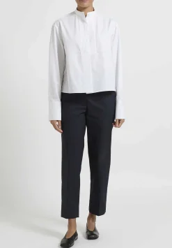 Jil Sander Organic Cotton Drawstring Pants In Navy Blue