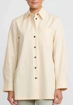 Jil Sander Organic Cotton Poplin Shirt In Ivory