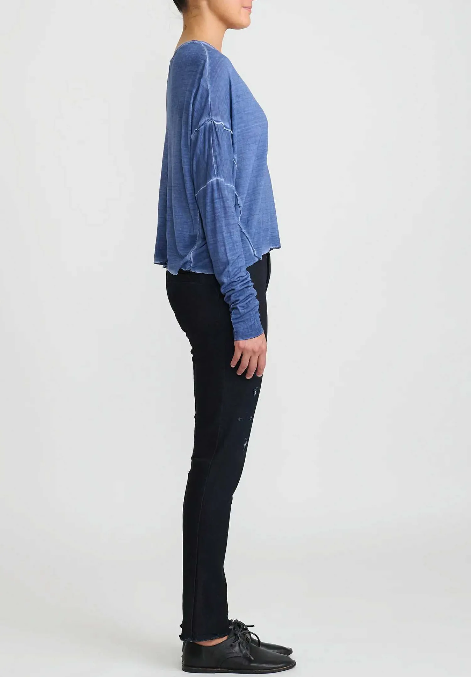 Umit Unal Oversized Short Top In Indigo Blue