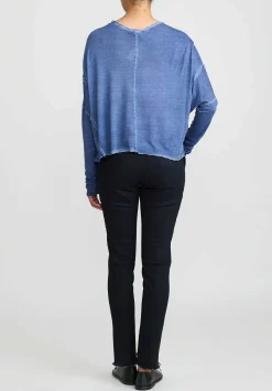 Umit Unal Oversized Short Top In Indigo Blue