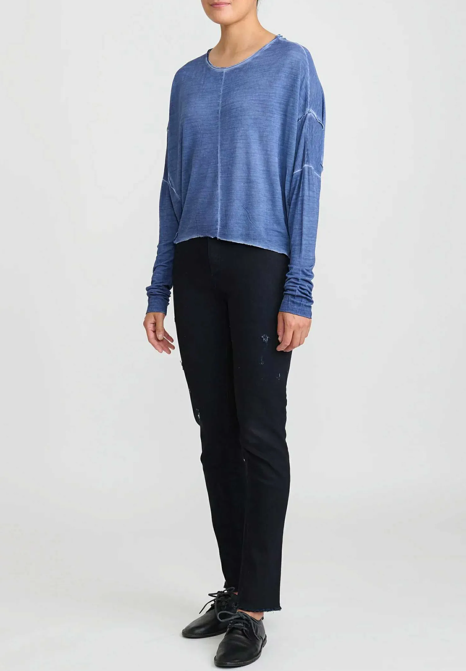 Umit Unal Oversized Short Top In Indigo Blue