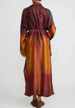 Masnada Oversized Smoulder Duster In Copper & Red