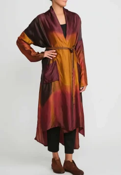 Masnada Oversized Smoulder Duster In Copper & Red