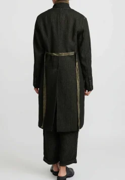Masnada Padded ''Sen'' Coat In Moss Green & Black Check