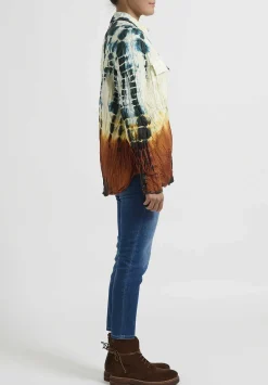 Jil Sander+ Padded Tie Dye Shirt In Green & Brown