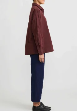 Casey Casey Paper Cotton And Linen ''Bee'' Pants In Ink Blue